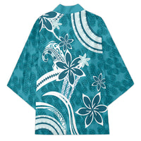 Hawaii Pupuala Plumeria Teal Kimono Polynesian Pattern LT01 - Polynesian Pride