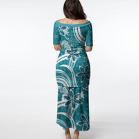 Hawaii Pupuala Plumeria Teal Puletasi Polynesian Pattern LT01 - Polynesian Pride