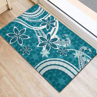 Hawaii Pupuala Plumeria Teal Rubber Doormat Polynesian Pattern LT01 - Polynesian Pride