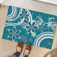 Hawaii Pupuala Plumeria Teal Rubber Doormat Polynesian Pattern LT01 - Polynesian Pride