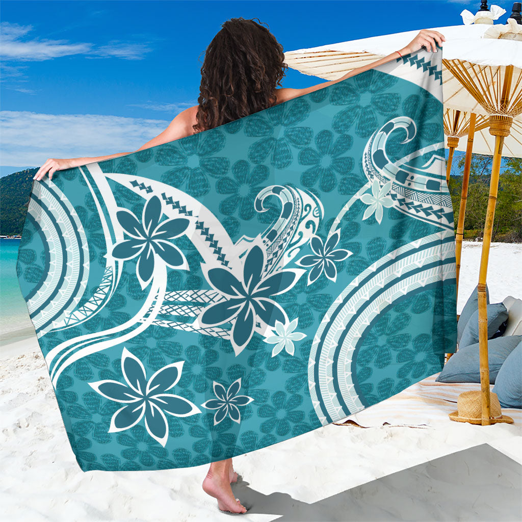 Hawaii Pupuala Plumeria Teal Sarong Polynesian Pattern LT01 One Size 44 x 66 inches Teal - Polynesian Pride