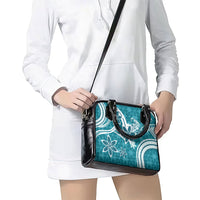 Hawaii Pupuala Plumeria Teal Shoulder Handbag Polynesian Pattern LT01 - Polynesian Pride