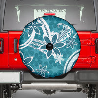 Hawaii Pupuala Plumeria Teal Spare Tire Cover Polynesian Pattern LT01 - Polynesian Pride