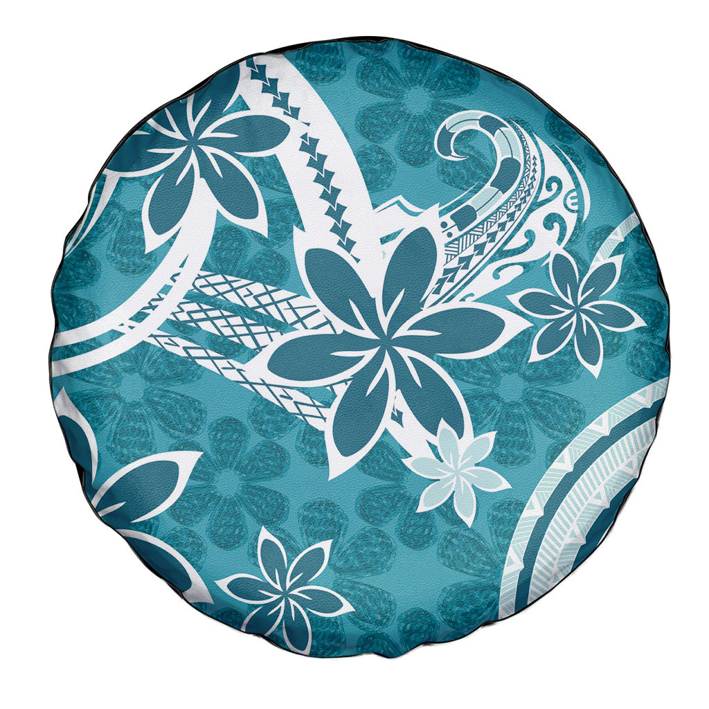 Hawaii Pupuala Plumeria Teal Spare Tire Cover Polynesian Pattern LT01 - Polynesian Pride