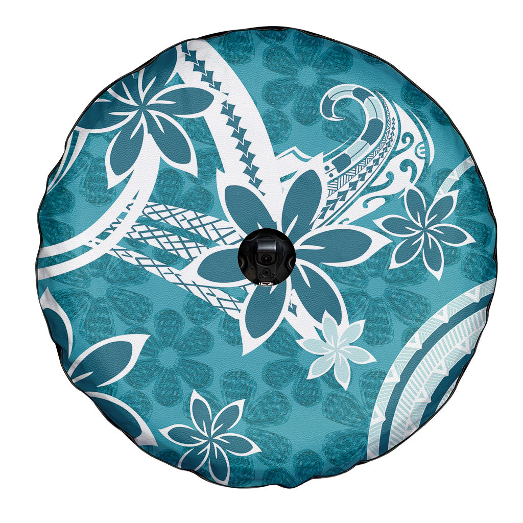 Hawaii Pupuala Plumeria Teal Spare Tire Cover Polynesian Pattern LT01 - Polynesian Pride