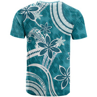 Hawaii Pupuala Plumeria Teal T Shirt Polynesian Pattern LT01 - Polynesian Pride