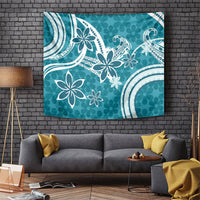 Hawaii Pupuala Plumeria Teal Tapestry Polynesian Pattern LT01 Teal - Polynesian Pride