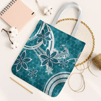Hawaii Pupuala Plumeria Teal Tote Bag Polynesian Pattern LT01 White Strap One Size Teal - Polynesian Pride
