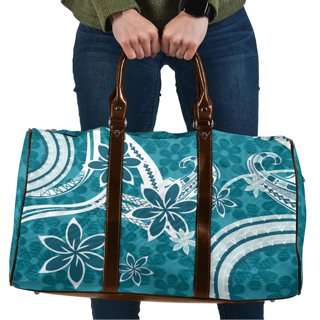 Hawaii Pupuala Plumeria Teal Travel Bag Polynesian Pattern LT01 Teal - Polynesian Pride