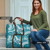 Hawaii Pupuala Plumeria Teal Travel Bag Polynesian Pattern LT01 - Polynesian Pride