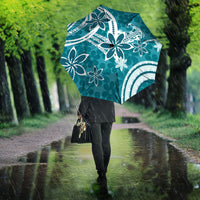 Hawaii Pupuala Plumeria Teal Umbrella Polynesian Pattern LT01 - Polynesian Pride