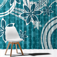 Hawaii Pupuala Plumeria Teal Window Curtain Polynesian Pattern LT01 - Polynesian Pride