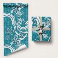 Hawaii Pupuala Plumeria Teal Wrapping Paper Polynesian Pattern LT01 58" × 23" Teal - Polynesian Pride