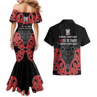 Toitu Te Tiriti 1840 Aotearoa Couples Matching Mermaid Dress and Hawaiian Shirt Stand Together Stand Stronger LT01 - Polynesian Pride