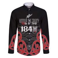 Toitu Te Tiriti 1840 Aotearoa Family Matching Long Sleeve Bodycon Dress and Hawaiian Shirt Stand Together Stand Stronger LT01 Dad's Shirt - Long Sleeve Black - Polynesian Pride