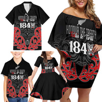 Toitu Te Tiriti 1840 Aotearoa Family Matching Off Shoulder Short Dress and Hawaiian Shirt Stand Together Stand Stronger LT01 - Polynesian Pride