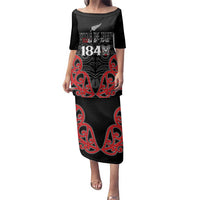 Toitu Te Tiriti 1840 Aotearoa Family Matching Puletasi and Hawaiian Shirt Stand Together Stand Stronger LT01 Mom's Dress Black - Polynesian Pride