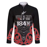 Toitu Te Tiriti 1840 Aotearoa Family Matching Short Sleeve Bodycon Dress and Hawaiian Shirt Stand Together Stand Stronger LT01 Dad's Shirt - Long Sleeve Black - Polynesian Pride