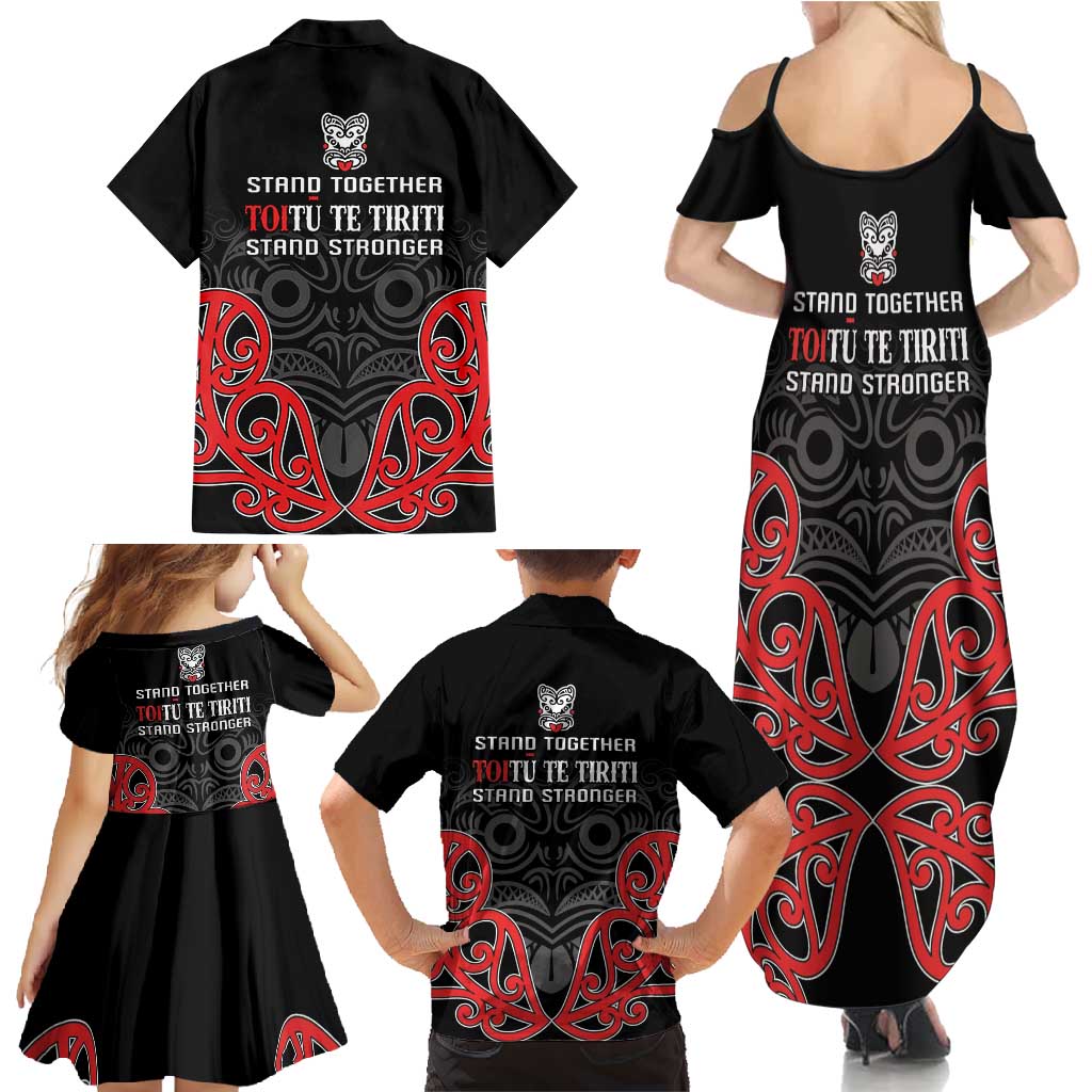 Toitu Te Tiriti 1840 Aotearoa Family Matching Summer Maxi Dress and Hawaiian Shirt Stand Together Stand Stronger LT01 - Polynesian Pride
