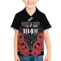 Toitu Te Tiriti 1840 Aotearoa Family Matching Summer Maxi Dress and Hawaiian Shirt Stand Together Stand Stronger LT01 Son's Shirt Black - Polynesian Pride