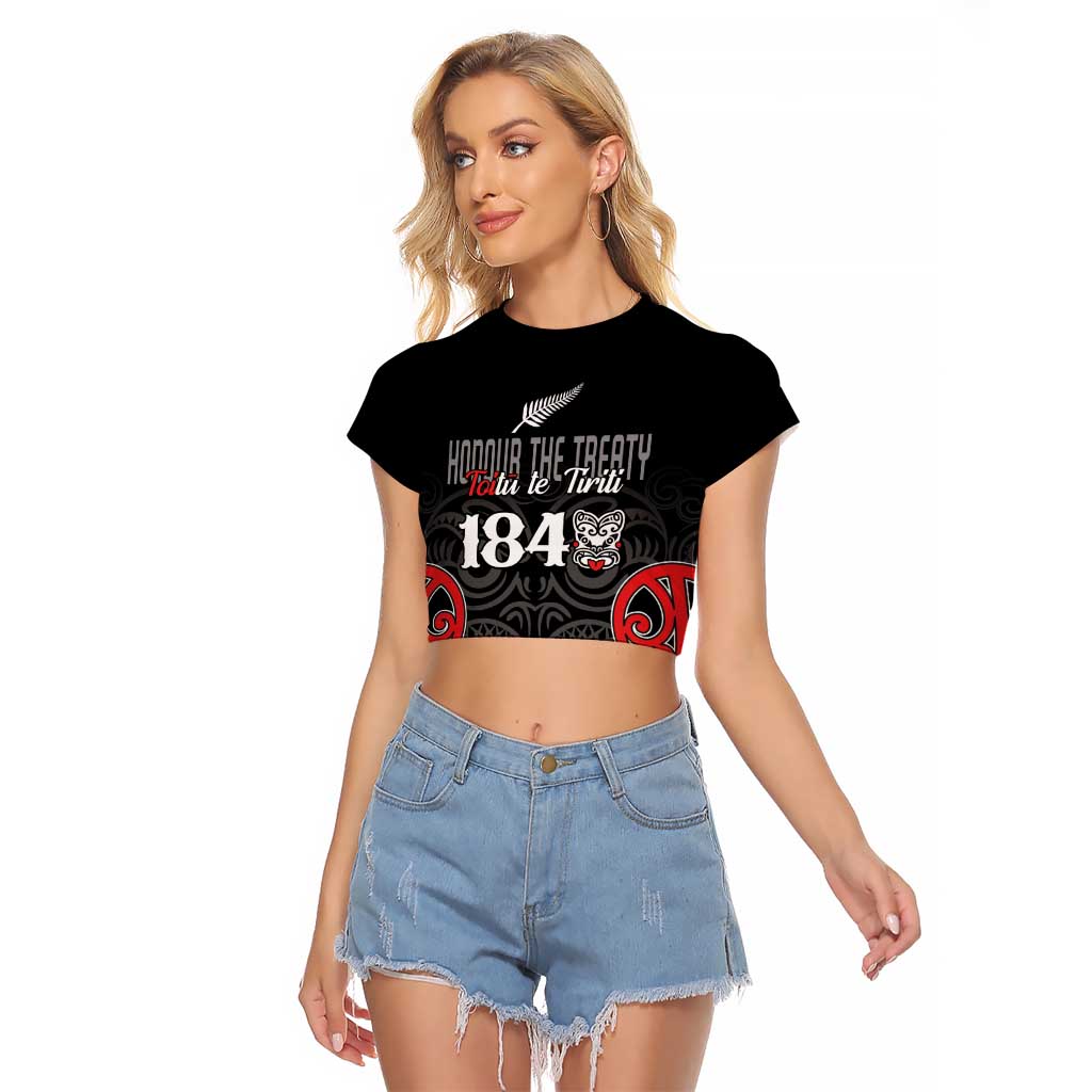 Toitu Te Tiriti 1840 Aotearoa Raglan Cropped T Shirt Stand Together Stand Stronger