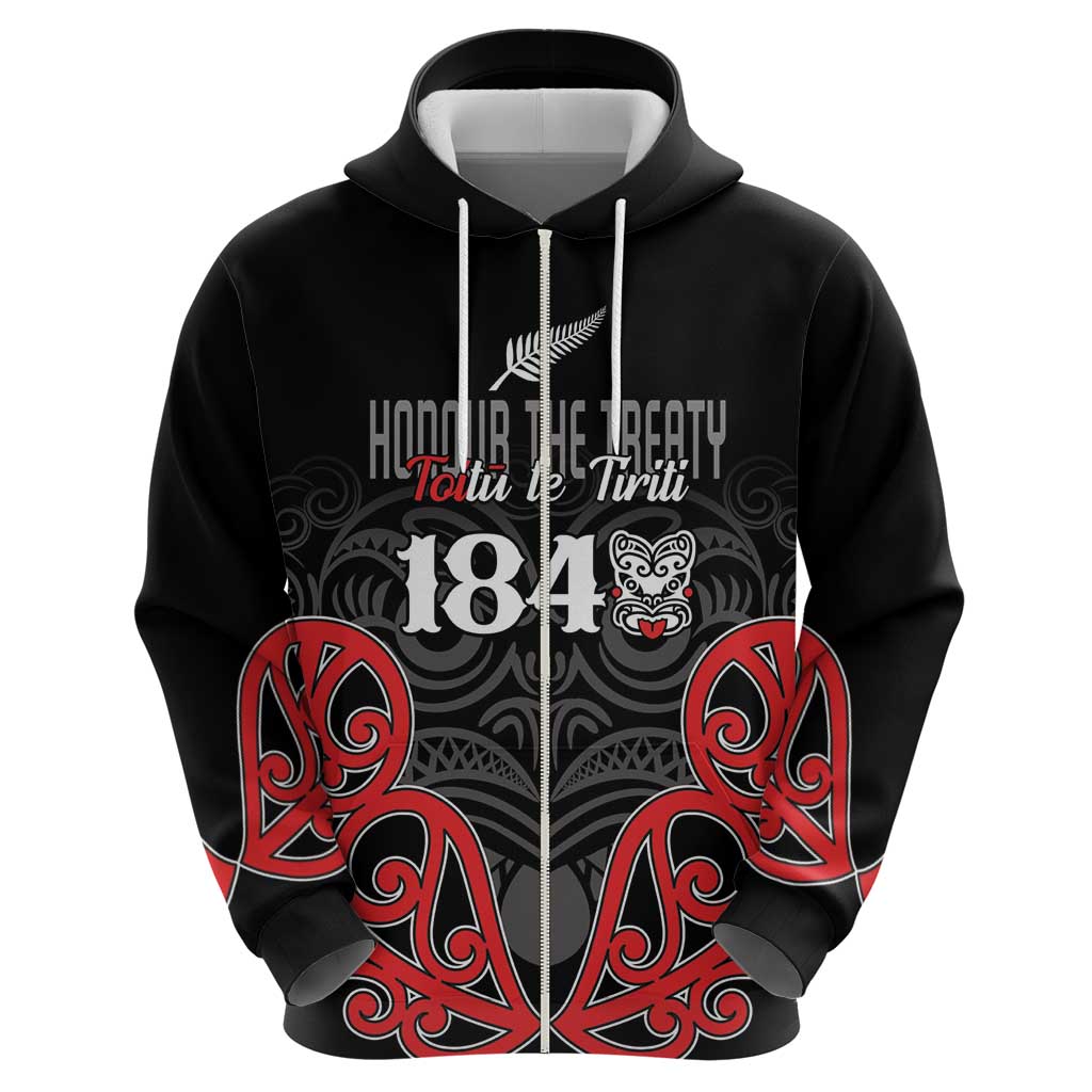 Toitu Te Tiriti 1840 Aotearoa Zip Hoodie Stand Together Stand Stronger LT01 - Polynesian Pride
