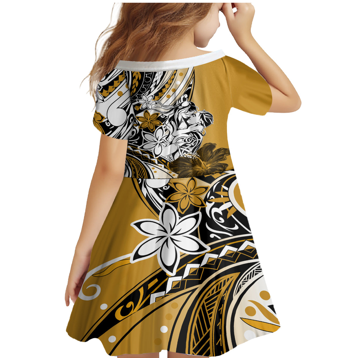 Polynesian Valentine Family Matching Mermaid Dress and Hawaiian Shirt Couple Floral Unique Gold Version LT01 - Polynesian Pride