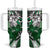Polynesian Valentine Tumbler With Handle Couple Floral Unique Green Version