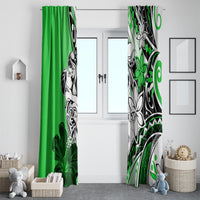 Polynesian Valentine Window Curtain Couple Floral Unique Green Version LT01 - Polynesian Pride