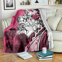 Polynesian Valentine Blanket Couple Floral Unique Pink Version LT01 - Polynesian Pride