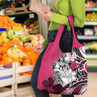 Polynesian Valentine Grocery Bag Couple Floral Unique Pink Version