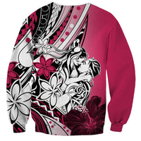 Polynesian Valentine Sweatshirt Couple Floral Unique Pink Version LT01 - Polynesian Pride