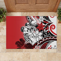 Polynesian Valentine Rubber Doormat Couple Floral Unique Red Version LT01 - Polynesian Pride
