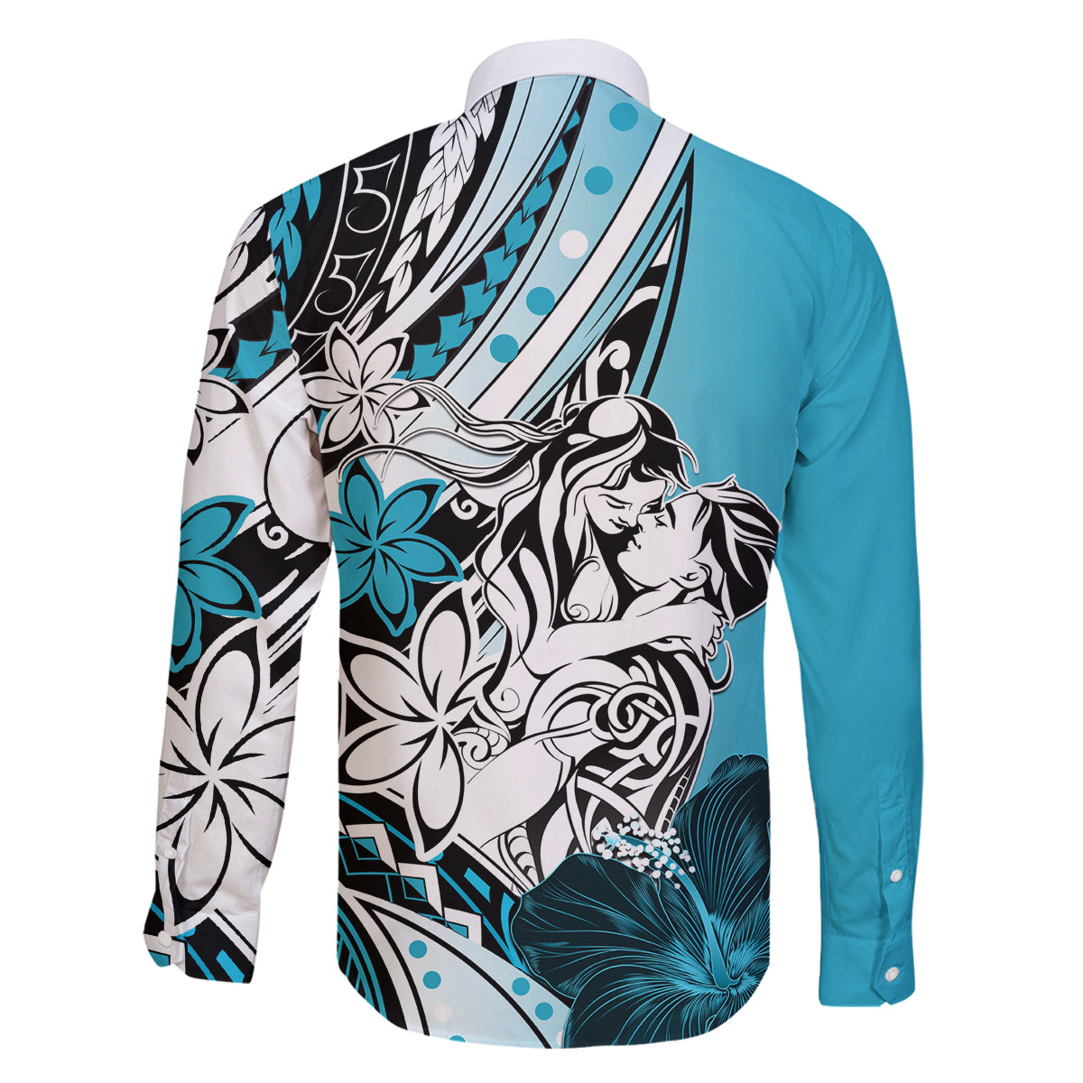 Polynesian Valentine Family Matching Tank Maxi Dress and Hawaiian Shirt Couple Floral Unique Sky Blue Version LT01 - Polynesian Pride