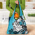 Polynesian Valentine Grocery Bag Couple Floral Unique Sky Blue Version
