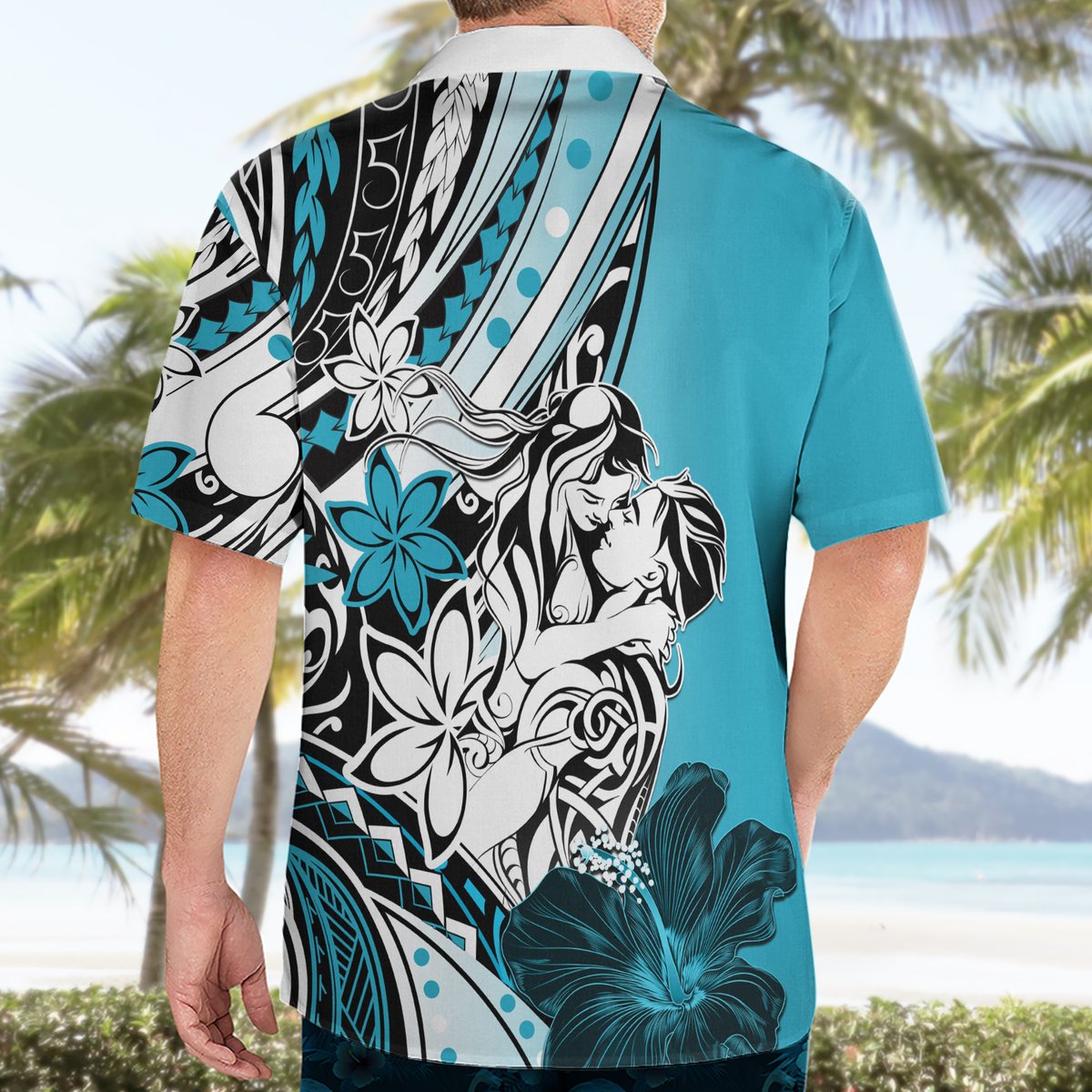 Polynesian Valentine Hawaiian Shirt Couple Floral Unique Sky Blue Version LT01 - Polynesian Pride