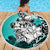 Polynesian Valentine Beach Blanket Couple Floral Unique Turquoise Version LT01 - Polynesian Pride