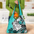 Polynesian Valentine Grocery Bag Couple Floral Unique Turquoise Version