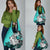 Polynesian Valentine Grocery Bag Couple Floral Unique Turquoise Version