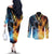 Personalised Polynesian Heart In Fire And Water Couples Matching Off The Shoulder Long Sleeve Dress and Long Sleeve Button Shirt Romantic Elements