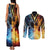 Personalised Polynesian Heart In Fire And Water Couples Matching Tank Maxi Dress and Long Sleeve Button Shirt Romantic Elements