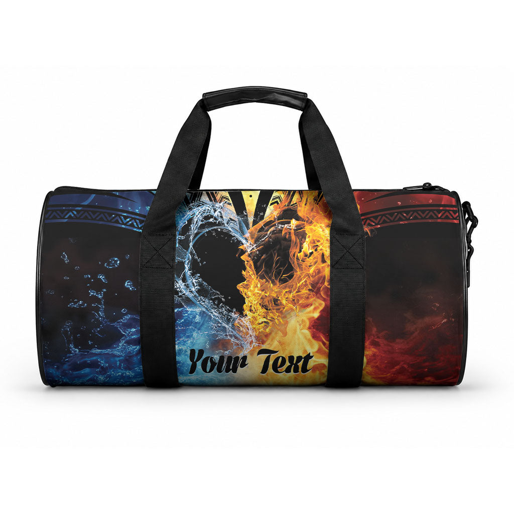 Personalised Polynesian Heart In Fire And Water Duffle Bag Romantic Elements LT01 One size Colorful - Polynesian Pride