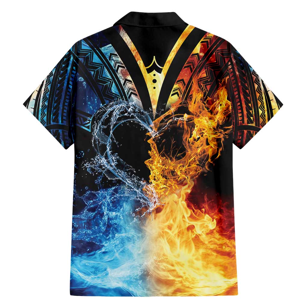 Personalised Polynesian Heart In Fire And Water Family Matching Summer Maxi Dress and Hawaiian Shirt Romantic Elements