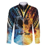 Personalised Polynesian Heart In Fire And Water Family Matching Tank Maxi Dress and Hawaiian Shirt Romantic Elements