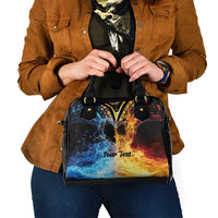 Personalised Polynesian Heart In Fire And Water Shoulder Handbag Romantic Elements