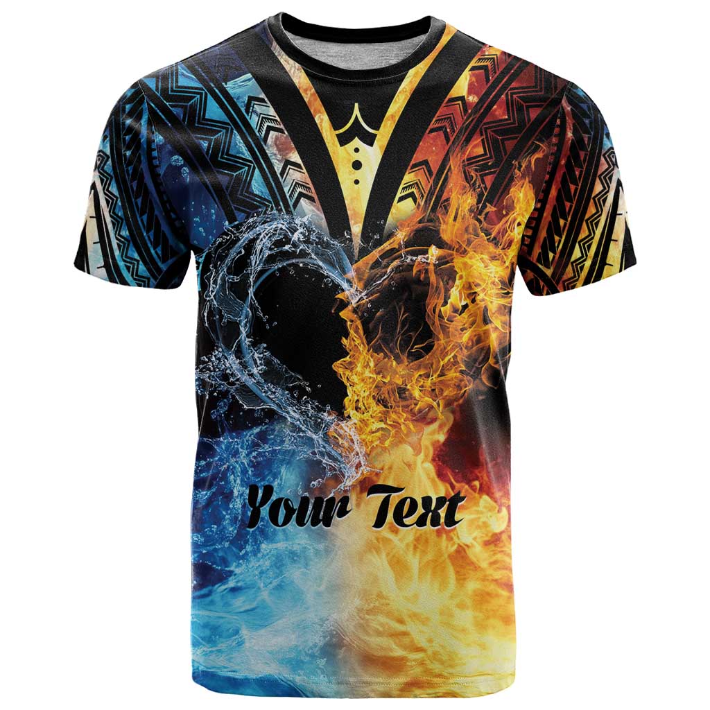 Personalised Polynesian Heart In Fire And Water T Shirt Romantic Elements