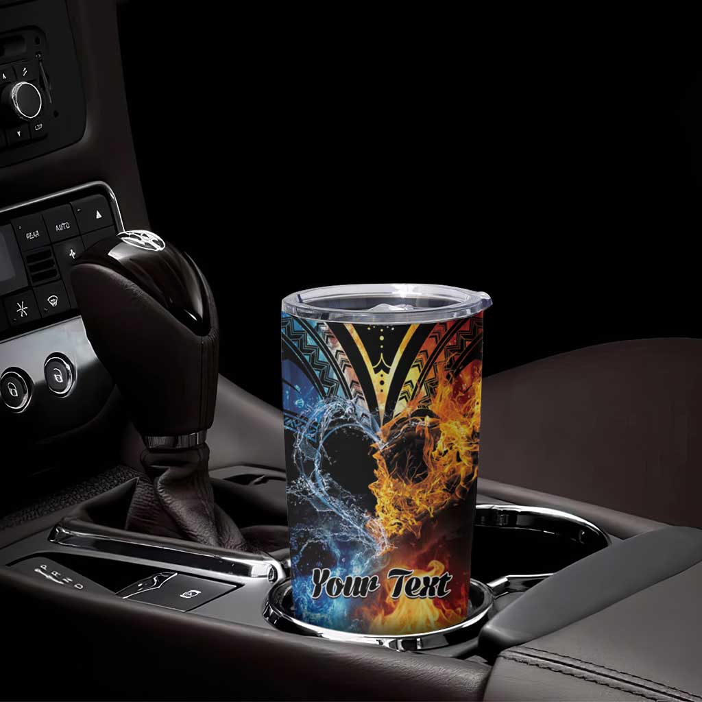 Personalised Polynesian Heart In Fire And Water Tumbler Cup Romantic Elements