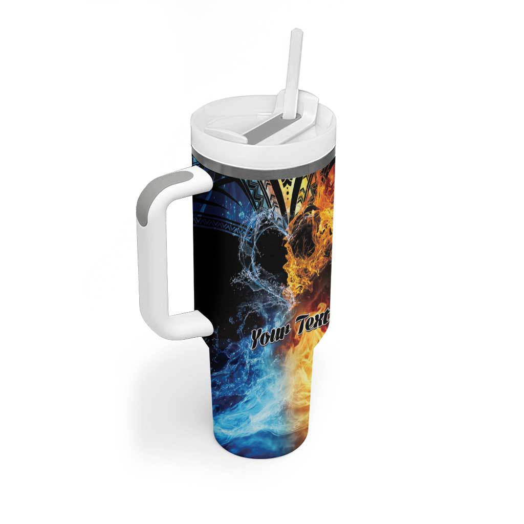 Personalised Polynesian Heart In Fire And Water Tumbler With Handle Romantic Elements