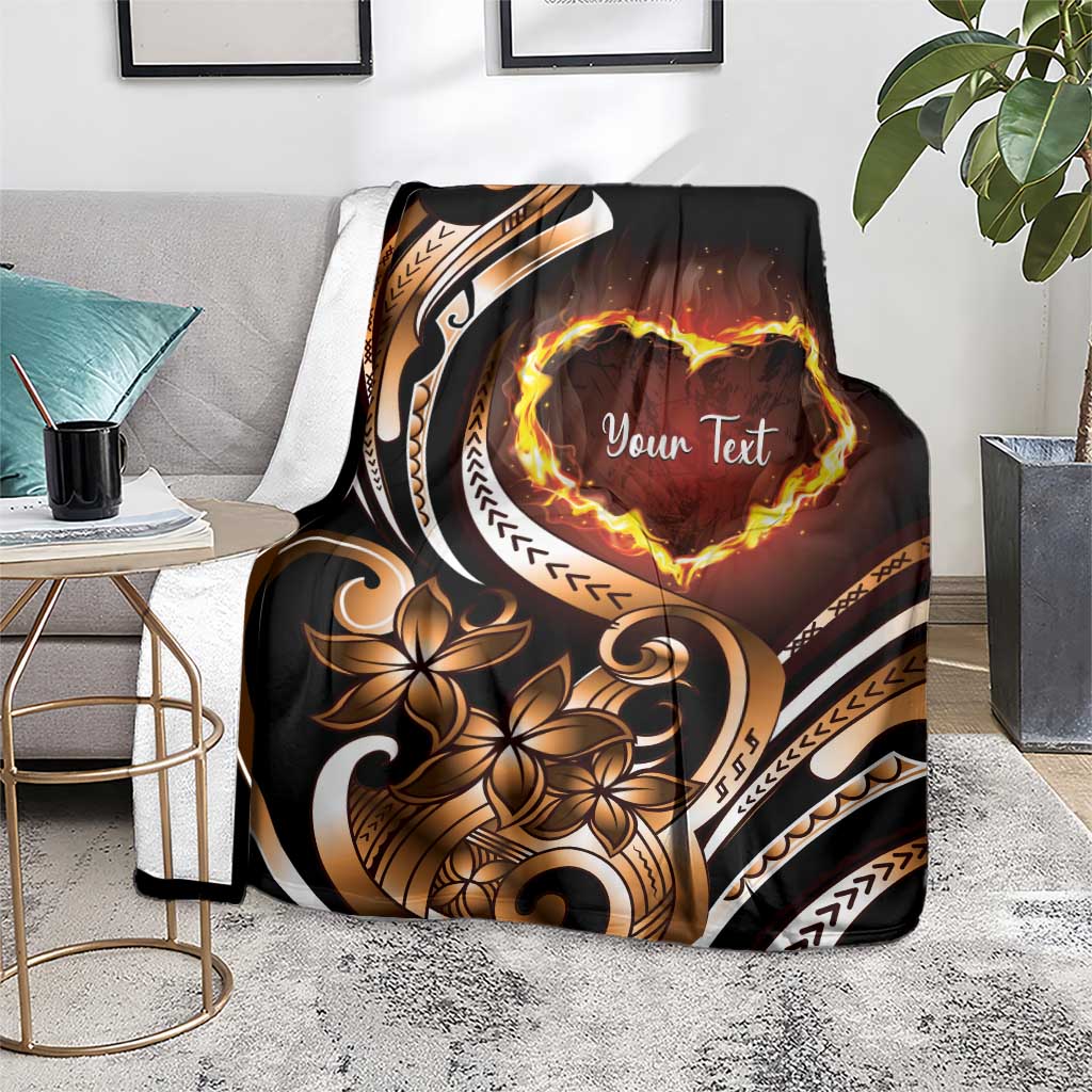 Personalised Polynesian Fiery Heart Blanket Passionate Love