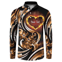 Personalised Polynesian Fiery Heart Button Sweatshirt Passionate Love